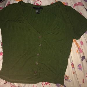 Olive green crop top